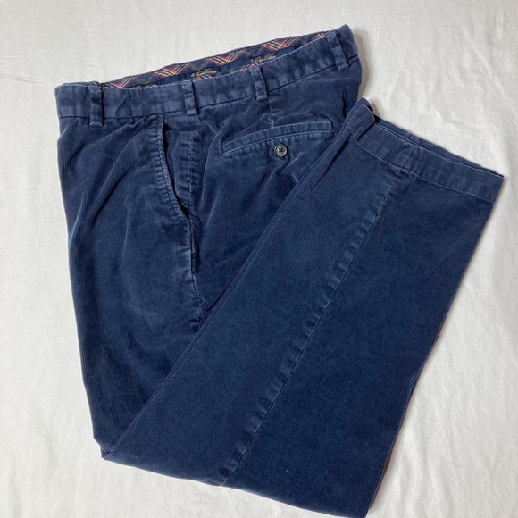Brooks Brothers Other - Brooks Brothers Clark Blue Corduroy Straight Leg Flat Front Men's Size 36x30